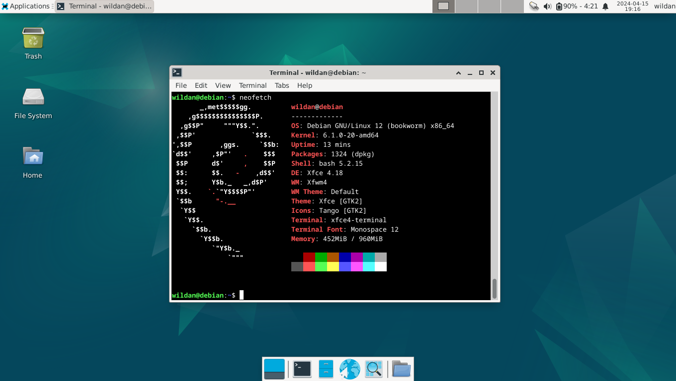 Debian linux installation in virtualbox my awesome site